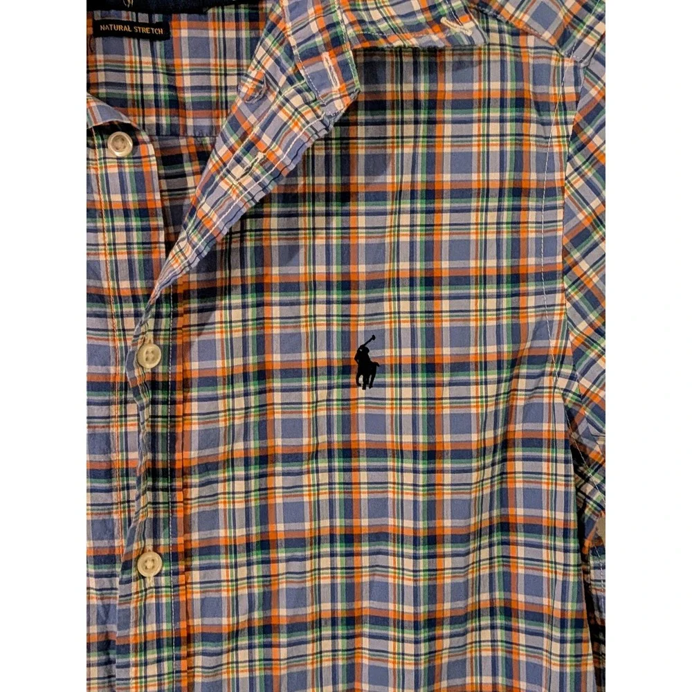Ralph Lauren Plaid Natural Stretch Short Sleeve Shirt XL(18-20)‎ Kids